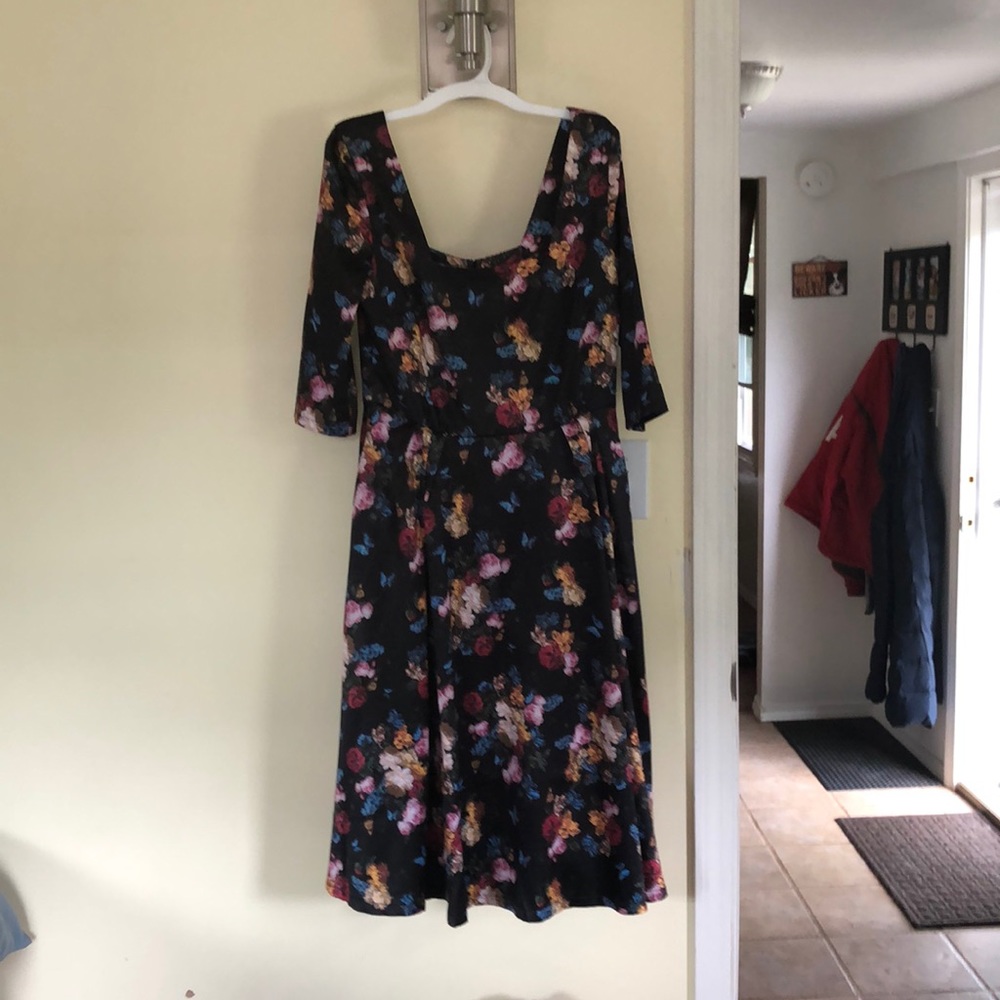 Black Dark Floral Dress